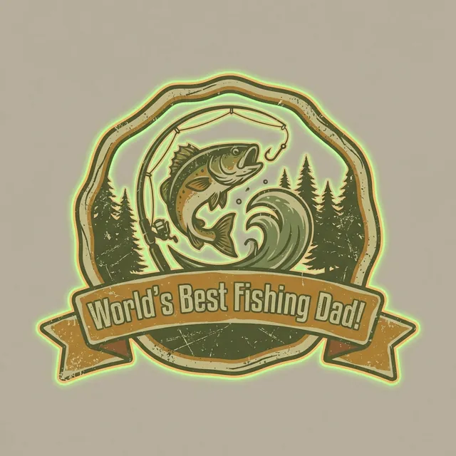 Fishing dad badge design made with Nano Banana